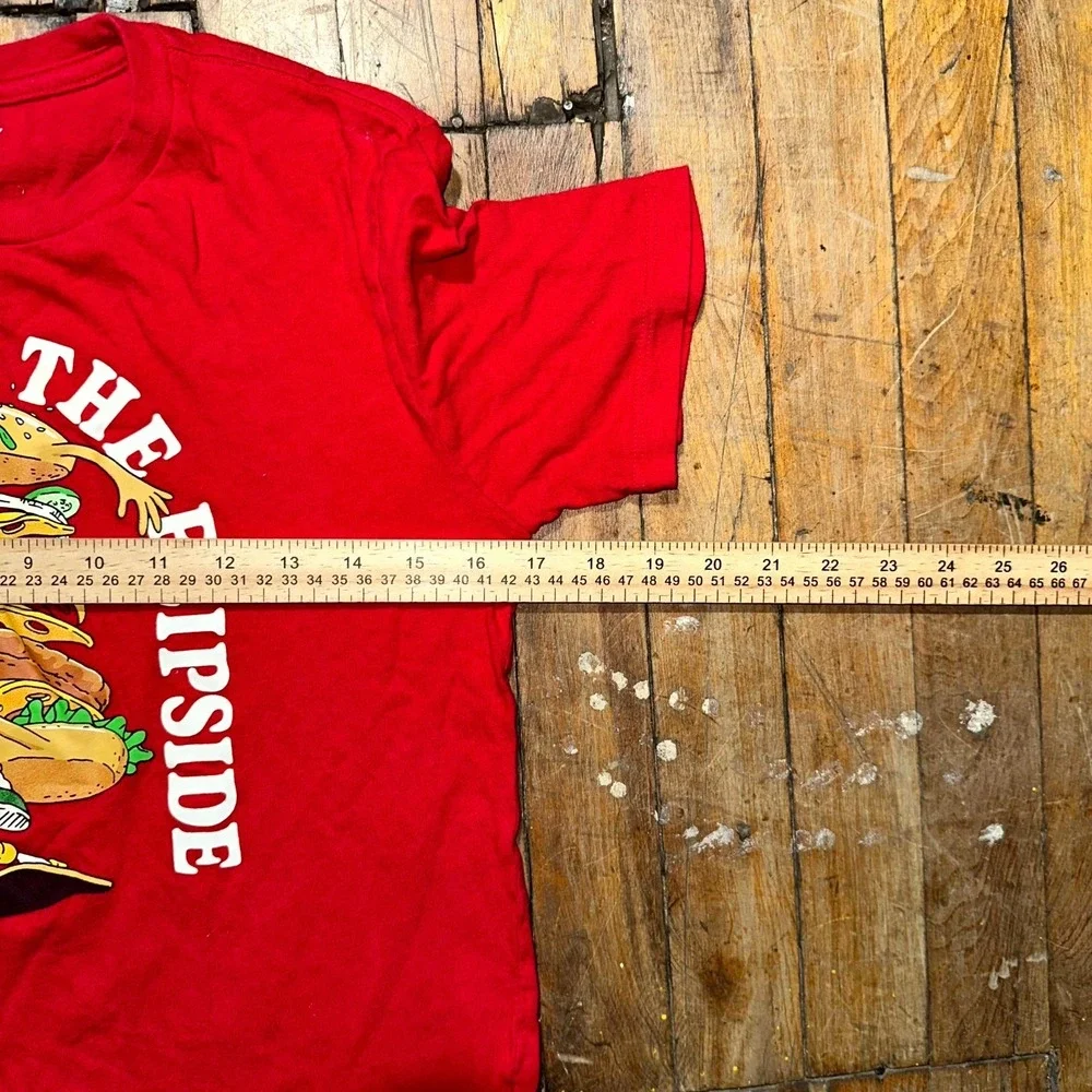 Old Navy Tee Boys Large Red Catch You On‎ The Flipside Burger Graphic Pullover
